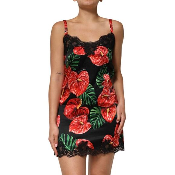 Dolce & Gabbana Women Black Floral Dresses - Picture 1 of 6